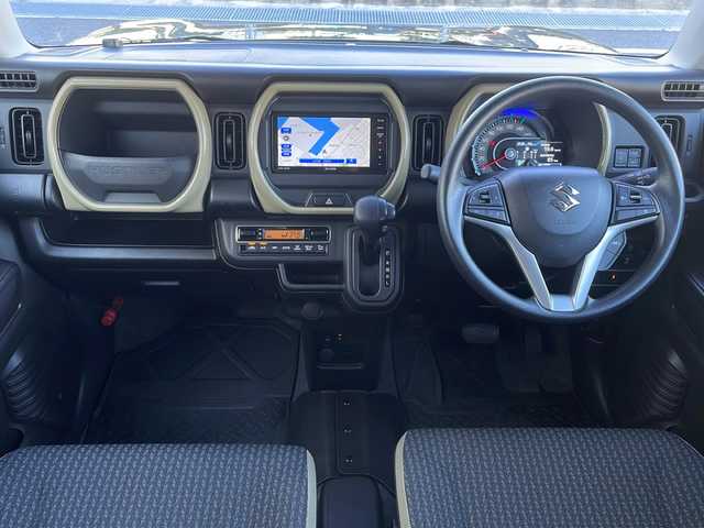 スズキ ハスラー HYBRID G 山口県 2024(令6)年 2万km クールカーキパールメタリック/ソフトベージュメタリック 純正SDナビ【AVN-LS03W】/・Bluetooth/・フルセグテレビ/・DVD再生/バックカメラ/ETC/プッシュスタート/スマートキー/スペアキー/純正フロアマット/純正LEDヘッドライト/オートライト/SUZUKI SAFETY　SUPPORT/・アダプティブクルーズコントロール/・デュアルカメラブレーキサポート/・後退時ブレーキサポート/・誤発進抑制機能/・後方誤発進抑制制御/・車線逸脱抑制機能/・車線逸脱警報機能/・ふらつき警報機能/・標識認識機能/・先行車発進お知らせ機能/シートヒーター/コーナーセンサー/電動格納ミラー/取扱説明書/保証書
