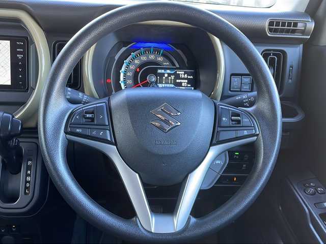 スズキ ハスラー HYBRID G 山口県 2024(令6)年 2万km クールカーキパールメタリック/ソフトベージュメタリック 純正SDナビ【AVN-LS03W】/・Bluetooth/・フルセグテレビ/・DVD再生/バックカメラ/ETC/プッシュスタート/スマートキー/スペアキー/純正フロアマット/純正LEDヘッドライト/オートライト/SUZUKI SAFETY　SUPPORT/・アダプティブクルーズコントロール/・デュアルカメラブレーキサポート/・後退時ブレーキサポート/・誤発進抑制機能/・後方誤発進抑制制御/・車線逸脱抑制機能/・車線逸脱警報機能/・ふらつき警報機能/・標識認識機能/・先行車発進お知らせ機能/シートヒーター/コーナーセンサー/電動格納ミラー/取扱説明書/保証書