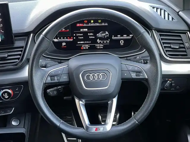 アウディ アウディ Ｑ５ SB 40TDIクワトロ Sライン 山梨県 2021(令3)年 4.2万km 緑 ブラックスタイリングP/SラインP /OP20AW/マトリクスLED/前後シートヒーター/サラウンドビュー/フルセグ/バーチャルコックピットP/純正MMIナビ/アンビエントライト/コンフォート/新車保証書