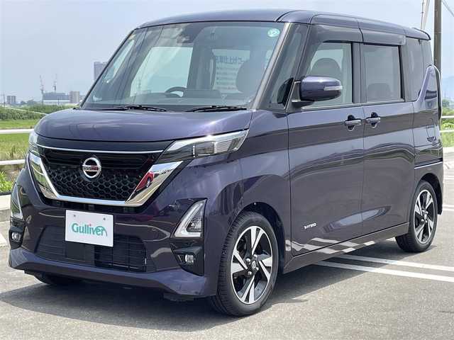 日産 ルークス HWS Gターボ プロパイロットED 佐賀県 2020(令2)年 5.9万km アメジストパープル 純正10型ナビゲーション/・AM/FM/Bluetooth/CD/DVD/フルセグTV/インテリジェント アラウンドビューモニター/LEDヘッドライト/・オートマチックハイビーム/両側パワースライドドア/・ハンズフリーパワースライドドア/革巻きステアリング/後席サンシェード/サーキュレーター/USB入力端子/スマートキー/オートエアコン/オートライト/ETC/純正15インチアルミホイール/純正フロアマット/純正ドアバイザー/新車保証書/取扱説明書/スペアキー1本/インテリジェントセーフティー/・インテリジェント エマージェンシーブレーキ/・踏み間違い衝突防止アシスト/・車線逸脱警報（LDW）＋車線逸脱防止支援（LDP）/・標識検知機能/・前方衝突予測警報（PFCW）/・横滑り防止装置（VDC）/・ヒルスタートアシスト