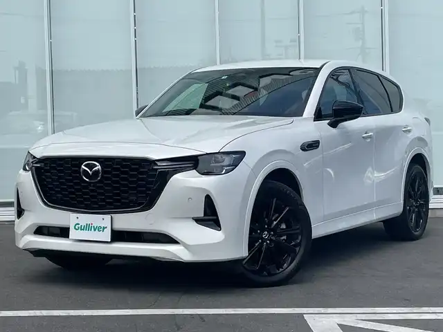 マツダ ＣＸ－６０ XD HV エクスクルーシブスポーツ 神奈川県 2022(令4)年 3.2万km ロジウムホワイトプレミアムメタリック 純正12インチＳＤナビ/Bluetooth/AppleCarPlay/AndroidAuto/HDMI/全周囲カメラ/ドライブレコーダー/追従走行付きクルーズコントロール/ＥＴＣ/シートヒーター/エアシート/ステアリングヒーター/ブラインドスポットモニター/トラクションコントロールシステム/スマートブレーキサポート/ダウンヒルアシストコントロール/LED/純正AW/純正フロアマット/BOSEスピーカー/横滑り防止装置/レーンキープアシスト/ドライビングポジション/衝突被害軽減システム/カーテンエアバッグ