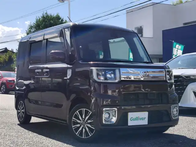 ダイハツ ウェイク G ターボ SA Ⅱ 熊本県 2017(平29)年 8.7万km プラムブラウンクリスタルマイカ 純正8インチナビ（NSZN-W65DB）/【フルセグTV/CD/DVD/Bluetooth】/バックカメラ/両側パワースライドドア/衝突軽減装置/アイドリングストップ/純正14インチAW/ETC/電動格納ミラー/プッシュスタート/ステアリングスイッチ/純正フロアマット/純正ドアバイザー/横滑り防止/盗難防止装置/保証書/取扱説明書