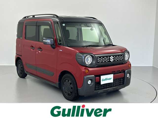 スズキ スペーシア ギア HYBRID XZ 福島県 2019(平31)年 4.5万km フェニックスレッドパール/ガンメタリック2トーンルーフ 社外8型ナビ/フルセグTV/バックカメラ/LEDヘッドライト/ドライブレコーダー/スマートキー/プッシュスタート/電動ミラー/レーダーブレーキ/シートヒーター/コーナーセンサー/フロアマット/オートライト/オートエアコン/保証書