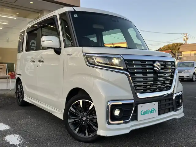 スズキ スペーシア カスタム HYBRID XS 三重県 2020(令2)年 3.3万km ピュアホワイトP ワンオーナー/スズキセーフティサポート/ ・デュアルセンサーブレーキサポート/ ・誤発進抑制機能/ ・車線逸脱警報/ ・ふらつき警報/ ・先行車発進お知らせ機能/ ・ハイビームアシスト/♪純正SDナビ/・フルセグ・Bluetooth/・CD/DVD再生・SD録音/・USB/♪全方位モニター/♪バックカメラ/♪ヘッドアップディスプレイ/♪両側パワースライドドア/♪LEDヘッドライト/♪LEDフォグ/♪ハーフレザーシート/♪D席シートヒーター/♪オートリトラクタブルミラー/♪スマートキー×2/♪プッシュスタート/♪ビルトインETC/♪純正15インチAW/♪純正エアロ/♪ウィンカーミラー/♪アイドリングストップ/♪革巻きステアリング/♪ステアリングスイッチ/♪フロアマット/♪ドアバイザー/♪プライバシーガラス