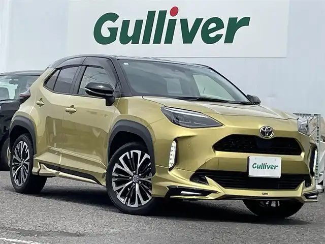 トヨタ ヤリスクロス Z 福島県 2021(令3)年 2.5万km ブラックマイカ/ブラスゴールドメタリック 2トーン モデリスタエアロ/純正デイスプレイオーデイオ　/バックカメラ　/Bluetooth接続/ハーフレザーシート/前席シートヒーター/パワーシート/レーンアシスト/クルーズコントロール/ビルトインＥＴＣ2.0/純正18インチAW/LEDヘッドライト/リモコンEgスターター/保証書/取説書/ワンオーナー /AW付サマータイヤ積込