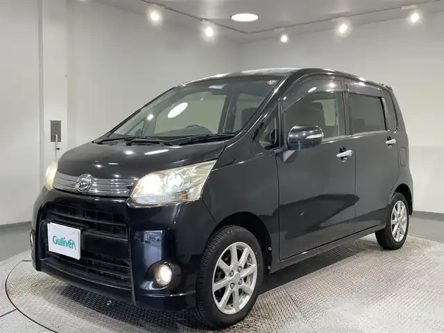 ダイハツ ムーヴ カスタム X 愛知県 2012(平24)年 4.8万km ブラックマイカメタリック 社外ナビ（MDV-434DT）/・AM/FM/CD/DVD/・テレビ/ETC/純正14インチアルミホイル/スマートキー/スペアキー/プッシュスタートボタン/オートエアコン/フルフラットシート/純正フロアマット/保証書/取扱説明書