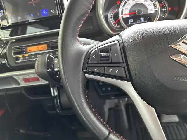 スズキ スペーシア カスタム HYBRID XS 鹿児島県 2020(令2)年 2.1万km スチールシルバーM 社外ディスプレイオーディオ(FM/AM/CD/DVD/BT)/プッシュスタート/両側パワスラ/バックカメラ/アイドリングストップ/ハーフレザーシート/D席シートヒーター/純正フロアマット/純正アルミホイール/オートライト/ABS/ESP/DSBS/レーンキープアシスト/後方コーナーセンサー/イモビライザーシステム/スマートキー/取扱説明書/保証書