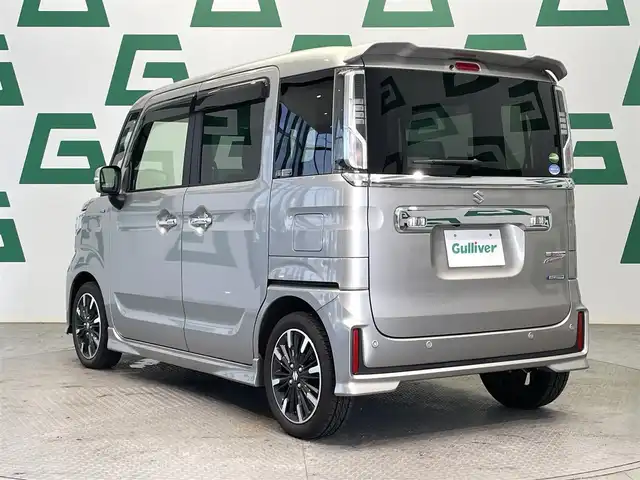 スズキ スペーシア カスタム HYBRID XS 鹿児島県 2020(令2)年 2.1万km スチールシルバーM 社外ディスプレイオーディオ(FM/AM/CD/DVD/BT)/プッシュスタート/両側パワスラ/バックカメラ/アイドリングストップ/ハーフレザーシート/D席シートヒーター/純正フロアマット/純正アルミホイール/オートライト/ABS/ESP/DSBS/レーンキープアシスト/後方コーナーセンサー/イモビライザーシステム/スマートキー/取扱説明書/保証書