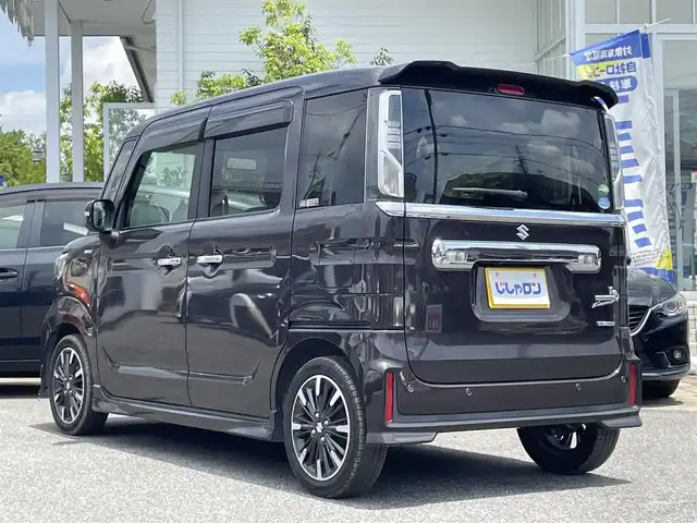 スズキ スペーシア カスタム HYBRID XS 愛知県 2018(平30)年 5.4万km アーバンブラウンパールメタリック (株)IDOMが運営する【じしゃロン名古屋鳴海店】の自社ローン専用車両になりますこちらは現金またはオートローンご利用時の価格です。自社ローンご希望の方は別途その旨お申付け下さい/純正ナビ（CN-RZ843）/バックカメラ/両側パワースライドドア/フルセグTV/レーンキープアシスト/アイドリングストップ/運転席シートヒーター/ハーフレザーシート/LEDヘッドライト/フォグランプ/純正フロアマット/純正アルミホイール/純正ドアバイザー/オートライト/オートマチックハイビーム/ステリモ/パワーステアリング/パワーウィンドウ