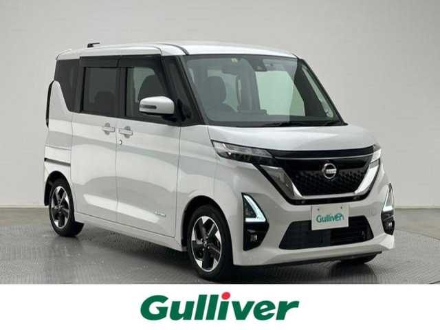 日産 ルークス ハイウェイスター X 兵庫県 2020(令2)年 2万km ホワイトパール エマージェンシーブレーキ/純正SDナビ(MJ119D-w)/　AM FM CD Bluetooth/ビルトインETC/LEDオートヘッドライト/片側パワースライド/純正14インチアルミホイール/スマートキー2本/リアサンシェード/ワンオーナー/フルセグTV/アラウンドビューモニター/前方ドライブレコーダー