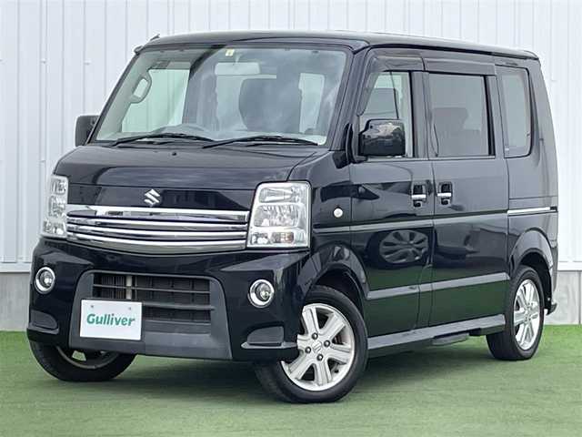 スズキ エブリィ ワゴン PZターボ スペシャル 香川県 2014(平26)年 9.9万km ブルーイッシュブラックパール3 登録時走行距離 98459km/ターボ/社外ナビ/→AM/FM/フルセグTV/両側パワースライドドア/オートステップ/シートカバー/純正フロアマット/HIDヘッドライト/フォグランプ/インテリジェントキー