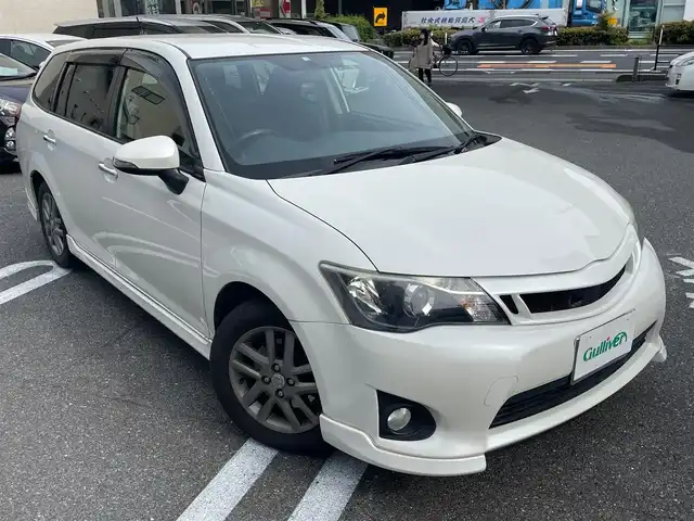 トヨタ カローラ フィールダー 1．5G エアロツアラー W×B 広島県 2014(平26)年 11.1万km ホワイトパールクリスタルシャイン /登録時走行距離/　　　　　　　110305キロ/純正ナビ/バックカメラ/ワンセグ/エアロ/ハーフレザーシート/nanoe/ETC/新車時整備手帳/　　【保証書】/取扱説明書/
