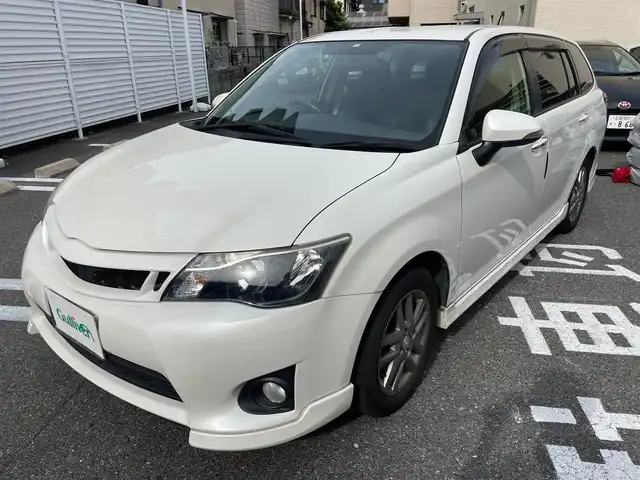 トヨタ カローラ フィールダー 1．5G エアロツアラー W×B 広島県 2014(平26)年 11.1万km ホワイトパールクリスタルシャイン /登録時走行距離/　　　　　　　110305キロ/純正ナビ/バックカメラ/ワンセグ/エアロ/ハーフレザーシート/nanoe/ETC/新車時整備手帳/　　【保証書】/取扱説明書/