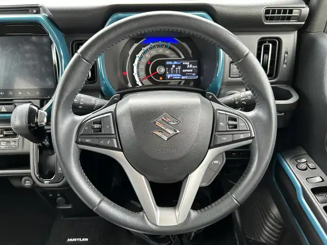 スズキ ハスラー HYBRID X ターボ 佐賀県 2020(令2)年 2.2万km オフブルーM デュアルカメラブレーキサポート/レーダークルーズコントロール/コーナーセンサー/純正9インチメモリナビ/・全方位モニター/・フルセグTV/BT/CD/DVD/シートヒーター/パドルシフト/LEDヘッドライト/オートライト/フォグランプ/プッシュスタート/ETC/革巻きステアリング/パドルシフト/純正15インチAW