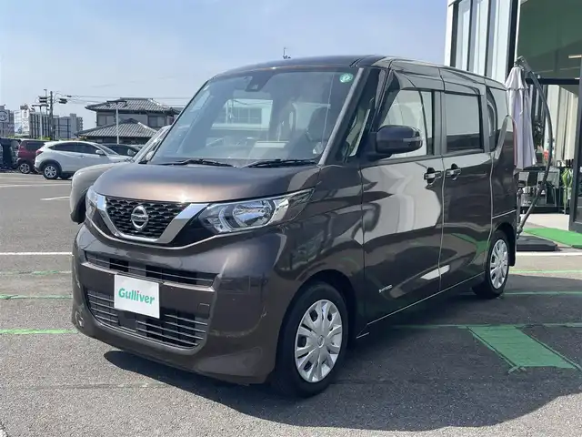 日産 ルークス X 長崎県 2020(令2)年 1.8万km アッシュブラウンM アラウンドビューモニター/純正9型ナビ/（フルセグ・DVD・CD・SD・BT)/エマージェンシーブレーキ/レーンキープアシスト/クリアランスソナー/ETC/スマートキー/スペアキー/オートライト/アイドリングストップ/左パワースライドドア/純正フロアマット/ステアリングスイッチ