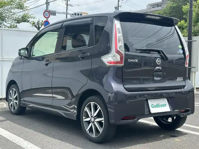 日産 デイズ ハイウェイスターG ターボ 岐阜県 2018(平30)年 6.3万km プレミアムパープルP エマージェンシーブレーキ/純正ナビ/アラウンドビューモニター/フルセグTV/ETC/クルーズコントロール/LEDヘッドライト/アイドリングストップ/ドライブレコーダー/プッシュスタート/スマートキー/純正フロアマット/保証書/取扱説明書/スペアキー