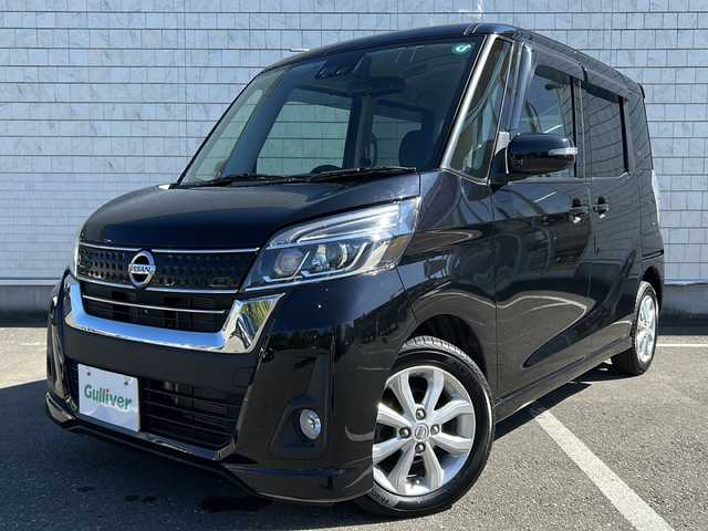 日産 デイズ ルークス ハイウェイスター Xターボ 秋田県 2017(平29)年 6.2万km ブラック ・純正ナビ/・フルセグ/・Bluetooth/・スマートキー/・スペアキー有/・シートヒーター/・片側パワースライドドア/・純正ETC/・冬タイヤ有