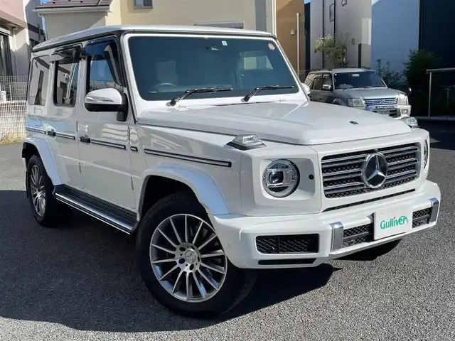 メルセデス・ベンツ ゲレンデヴァーゲン Ｇ４００ｄ AMGライン 神奈川県 2023(令5)年 0.2万km パール ワンオーナー/AMGライン/ラグジュアリーパッケージ/サンルーフ/ブルメスターサウンド/アダプティブダンピング/レーダーセーフティパッケージ/黒革シート/純正メモリーナビ・地デジTV/純正USB/BT再生/360°カメラ/ETC2.0/レーダークルーズコントロール/PCS/LKA/BSM/標識検知/純正20インチAW/LEDライト/コーナーセンサー/前席パワーシート/全席シートヒーター/パドルシフト/プッシュスタート/キーレス×2/R6/7年ディーラー整備記録/保証書・取説あり