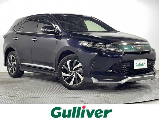 トヨタ ハリアー プログレス 広島県 2018(平30)年 6.4万km スパークリングブラックパールクリスタルシャイン 純正ＪＢＬ９型ナビ　/モデリスタエアロ　/パノラミックビューモニター　/電動リアゲート　/レーダークルーズコントロール　/パワーシート　/ＥＴＣ　/ドラレコ　/オートマチックハイビーム　/衝突被害軽減　/レーンキープ/純正18インチアルミホイール(235/55/R 18)/エアバック(運転席/助手席/サイド)/カーテンエアバック