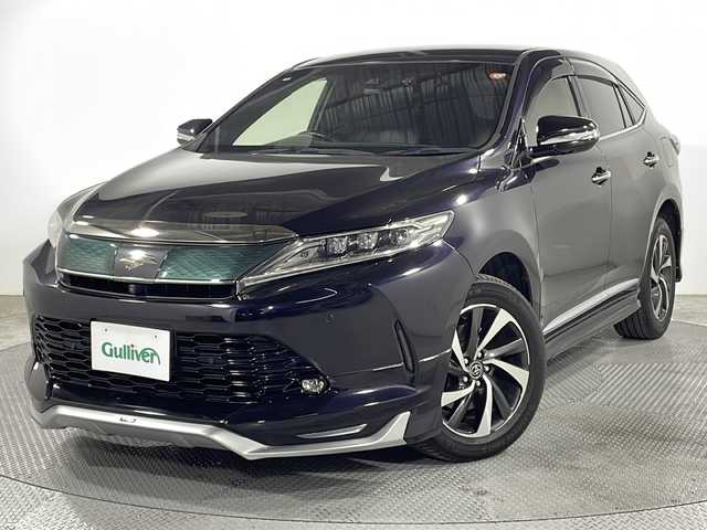 トヨタ ハリアー プログレス 広島県 2018(平30)年 6.4万km スパークリングブラックパールクリスタルシャイン 純正ＪＢＬ９型ナビ　/モデリスタエアロ　/パノラミックビューモニター　/電動リアゲート　/レーダークルーズコントロール　/パワーシート　/ＥＴＣ　/ドラレコ　/オートマチックハイビーム　/衝突被害軽減　/レーンキープ/純正18インチアルミホイール(235/55/R 18)/エアバック(運転席/助手席/サイド)/カーテンエアバック