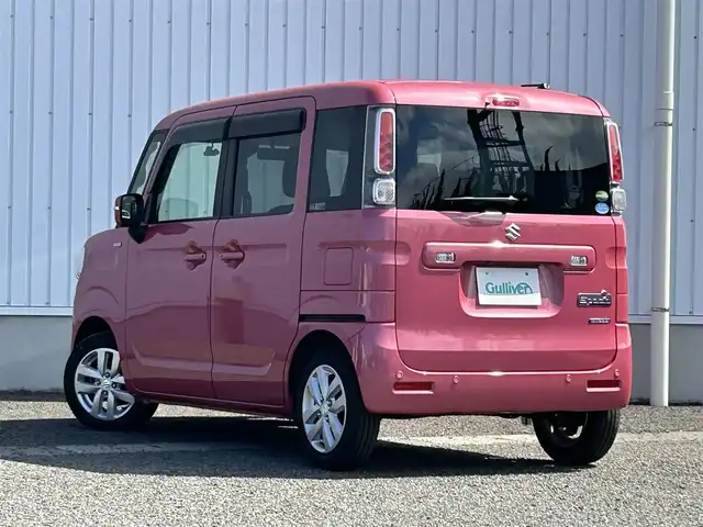 スズキ スペーシア HYBRID X 熊本県 2020(令2)年 0.4万km チアフルピンクM 純正SDナビ/・AM/FM/CD/DVD/BT/・フルセグTV/・全方位カメラ/スズキセーフティサポート/・デュアルカメラブレーキサポート/・交代時ブレーキサポート/・誤発信抑制機能/・後方誤発信抑制機能/・標識認識機能/・ハイビームアシスト/ヘッドアップディスプレイ/両側パワースライドドア/後席ロールサンシェード/D席シートヒーター/電動格納ミラー/ウインカーミラー/アイドリングストップ/ETC/プッシュスタート/ドアバイザー/ステアリングスイッチ