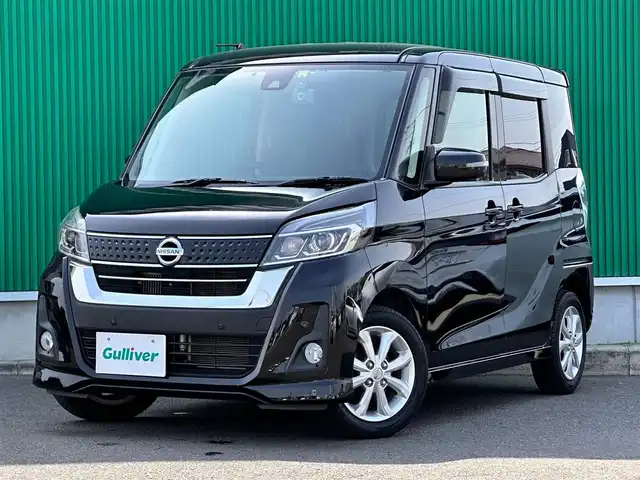 日産 デイズ ルークス ハイウェイスター Xターボ 宮城県 2018(平30)年 5.8万km ブラック ターボ車/インテリジェントエマージェンシーブレーキ/純正SDナビ/【CD・DVD・SD・BT・フルセグTV】/アラウンドビューモニター/左側パワースライドドア/純正14インチAW/純正エアロ/社外ドライブレコーダー/アイドリングストップ/後席シーリングファン/後席サンシェード/踏み間違い防止アシスト/オートハイビーム/オートライト/LEDヘッドライト/フォグライト/ステアリングスイッチ/スマートキー＆プッシュスタート/電動格納ミラー/ドアバイザー/フロアマット/W/サイドカーテンエアバッグ