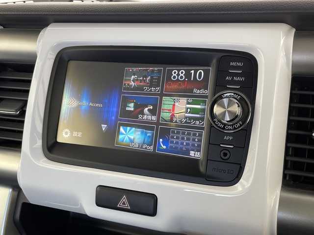スズキ ハスラー X 新潟県 2015(平27)年 6.8万km フェニックスレッドパール/ブルーイッシュブラックパール 純正ディーラーＯＰナビ/ワンセグＴＶ/Bluetooth/バックカメラ/ETC/衝突軽減ブレーキ/Ｄ席シートヒーター/アイドリングストップ/プッシュスタート/オートライト/HIDヘッドライト/フォグランプ/ベンチシート