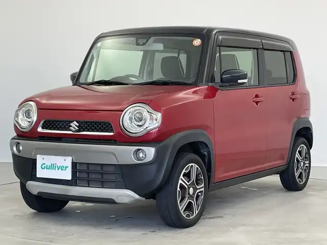 スズキ ハスラー X 新潟県 2015(平27)年 6.8万km フェニックスレッドパール/ブルーイッシュブラックパール 純正ディーラーＯＰナビ/ワンセグＴＶ/Bluetooth/バックカメラ/ETC/衝突軽減ブレーキ/Ｄ席シートヒーター/アイドリングストップ/プッシュスタート/オートライト/HIDヘッドライト/フォグランプ/ベンチシート
