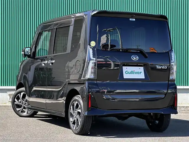 ダイハツ タント カスタム X 宮城県 2023(令5)年 1.9万km ブラックマイカメタリック パノラマモニター/＝＝＝/スマートアシスト/・衝突回避支援ブレーキ機能/・衝突警報機能/・ブレーキ制御付誤発進抑制機能/・車線逸脱警報機能/・車線逸脱抑制制御機能/・路側逸脱警報機能/・ふらつき警報/・先行車発進お知らせ機能/・標識認識機能/・アダプティブドライビングビーム/・コーナーセンサー/純正10インチナビ（NMZN-Z73DS）/・CD/DVD/・Bluetooth/・USB/HDMI/・フルセグTV/ビルトインETC/社外前後ドライブレコーダー/両側パワースライドドア/ハーフレザーシート/シートヒーター/革巻きステアリング/ステアリングスイッチ/LEDヘッドランプ/フォグランプ/オートライト/電動パーキングブレーキ/ブレーキホールド/スマートキー＆プッシュスタート/電動格納ミラー/純正14インチAW/純正ドアバイザー/純正フロアマット/Wエアバッグ/取扱説明書/保証書