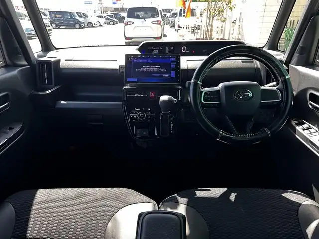 ダイハツ タント カスタム X 宮城県 2023(令5)年 1.9万km ブラックマイカメタリック パノラマモニター/＝＝＝/スマートアシスト/・衝突回避支援ブレーキ機能/・衝突警報機能/・ブレーキ制御付誤発進抑制機能/・車線逸脱警報機能/・車線逸脱抑制制御機能/・路側逸脱警報機能/・ふらつき警報/・先行車発進お知らせ機能/・標識認識機能/・アダプティブドライビングビーム/・コーナーセンサー/純正10インチナビ（NMZN-Z73DS）/・CD/DVD/・Bluetooth/・USB/HDMI/・フルセグTV/ビルトインETC/社外前後ドライブレコーダー/両側パワースライドドア/ハーフレザーシート/シートヒーター/革巻きステアリング/ステアリングスイッチ/LEDヘッドランプ/フォグランプ/オートライト/電動パーキングブレーキ/ブレーキホールド/スマートキー＆プッシュスタート/電動格納ミラー/純正14インチAW/純正ドアバイザー/純正フロアマット/Wエアバッグ/取扱説明書/保証書