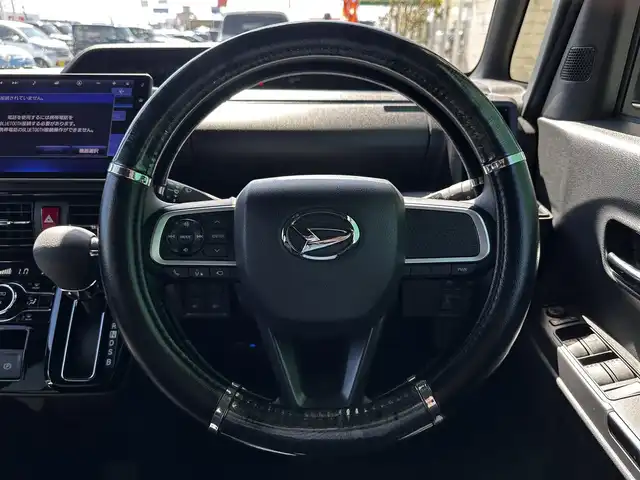 ダイハツ タント カスタム X 宮城県 2023(令5)年 1.9万km ブラックマイカメタリック パノラマモニター/＝＝＝/スマートアシスト/・衝突回避支援ブレーキ機能/・衝突警報機能/・ブレーキ制御付誤発進抑制機能/・車線逸脱警報機能/・車線逸脱抑制制御機能/・路側逸脱警報機能/・ふらつき警報/・先行車発進お知らせ機能/・標識認識機能/・アダプティブドライビングビーム/・コーナーセンサー/純正10インチナビ（NMZN-Z73DS）/・CD/DVD/・Bluetooth/・USB/HDMI/・フルセグTV/ビルトインETC/社外前後ドライブレコーダー/両側パワースライドドア/ハーフレザーシート/シートヒーター/革巻きステアリング/ステアリングスイッチ/LEDヘッドランプ/フォグランプ/オートライト/電動パーキングブレーキ/ブレーキホールド/スマートキー＆プッシュスタート/電動格納ミラー/純正14インチAW/純正ドアバイザー/純正フロアマット/Wエアバッグ/取扱説明書/保証書