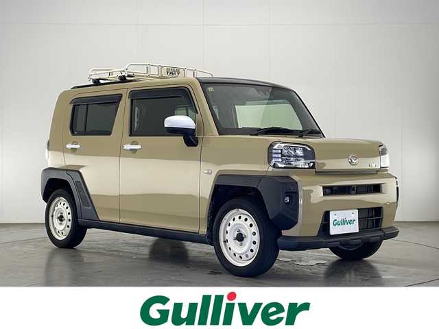 ダイハツ タフト G 宮崎県 2020(令2)年 3.6万km サンドベージュメタリック 禁煙車/衝突被害軽減ブレーキ/純正ナビTV/（NMZL-W70D/CD/DVD/Bluetooth/フルセグTV)/純正ドライブレコーダー/純正LEDオートライト/純正LEDフォグ/純正セキュリティアラーム/純正スチールアルミ/純正フロアマット/全方位モニター/クリアランスソナー/電子パーキング（オートホールド）/リアプライバシーガラス/ルーフキャリア/オート電動格納ミラー/本革巻ハンドル/前席シートヒーター/オートエアコン/スマートキー/プッシュエンジンスタート/スペアキー/新車時保証書/取扱い説明書