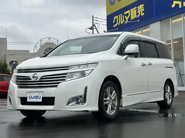 日産 エルグランド 250ハイウェイスター 道北・旭川 2013(平25)年 10.8万km ブリリアントホワイトパール (株)IDOMが運営する【じしゃロン旭川店】の自社ローン専用車両になります。こちらは現金またはオートローンご利用時の価格です。自社ローンご希望の方は別途その旨お申付け下さい・/　/・純正ナビ(CD/DVD/BT/SD/フルセグ)/・ビルトインETC/・両席パワースライドドア/・横滑り防止装置/・社外フリップダウンモニター/・電動格納ウィンカーミラー/・プッシュスタート/・スマートキー/・フォグランプ/・取扱説明書