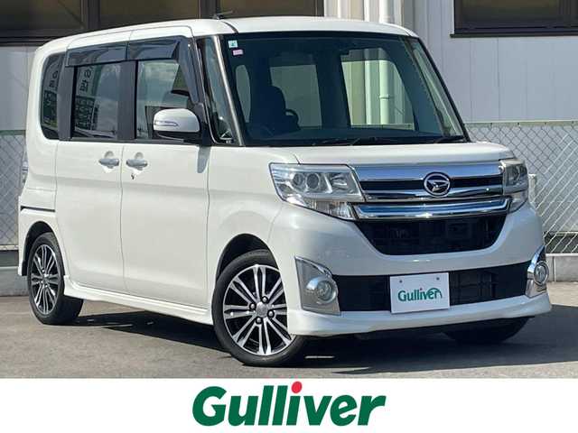 ダイハツ タント カスタム RS SA 群馬県 2014(平26)年 5.7万km パールホワイトⅢ 衝突軽減ブレーキ　/ナビ　/バックカメラ　/ＴＶ・Ｂｌｕｅｔｏｏｔｈ・ＣＤ・ＤＶＤ　/両側パワースライドドア　/ＥＴＣ　/前後ドライブレコーダー　/ＬＥＤオートライト　/スマートキー２本　/プッシュスタート　/横滑り防止装置