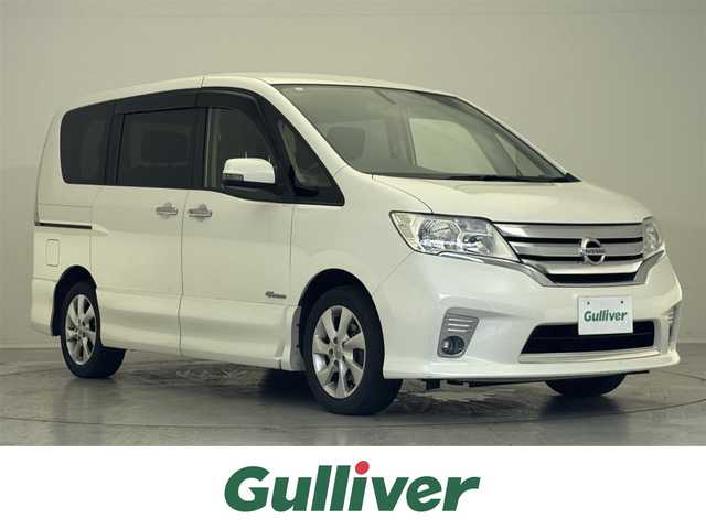 日産 セレナ ハイウェイS G Sハイブリッド 滋賀県 2013(平25)年 9.8万km ブリリアントホワイトパール 禁煙車/純正ナビ【CD/ワンセグ】/バックカメラ/両側パワースライドドア/クルーズコントロール/アイドリングストップ/ETC/プッシュスタート/スマートキー/スペアキー