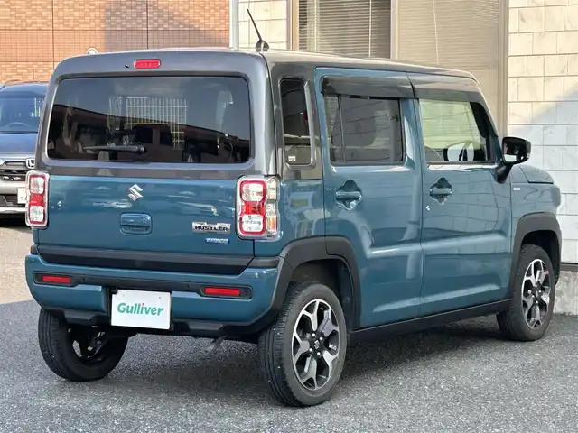 スズキ ハスラー HYBRID X 福岡県 2021(令3)年 2.5万km デニムブルー ガンメタリック 2トーン 社外ディスプレイオーディオ【AVIC-RZ111】/（AM/FM/Bluetooth）/スズキセーフティサポート/・デュアルカメラブレーキサポート/・誤発進抑制機能/・車線逸脱警報/・ふらつき警報/・先行車発進お知らせ機能/・ハイビームアシスト/・標識認識機能/・後退時ブレーキサポート/・後方誤発進抑制機能/・リアパーキングセンサー/オートライト/横滑り防止装置/アイドリングストップ/純正15インチアルミホイール/シートヒーター（D/N）/CARROZZERIA製前方ドライブレコーダー【VREC-DZ300】/シートバックテーブル/ETC/純正フロアマット/ISOFIX/プッシュスタート/電源ソケット×1/保証書/取扱説明書/ナビ取扱説明書