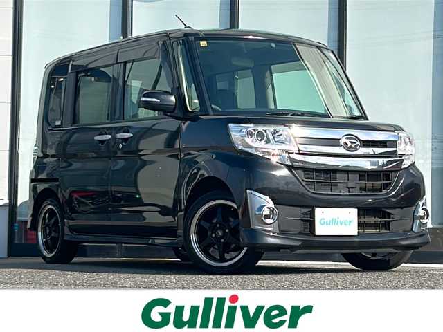 ダイハツ タント カスタム X 山形県 2014(平26)年 9万km ブラックマイカメタリック 禁煙車/4WD/社外SDナビ/（Bluetooth/CD/DVD/フルセグ)/片側パワースライドドア/LEDオートライト/フォグランプ/ETC/社外AW/純正フロアット/社外AWスタッドレス(155/65/R14・6mm)4本積載/電動格納ウィンカーミラー/スマートキー/エンジンスターター/ドアバイザー/記録簿/取扱説明書/保証書