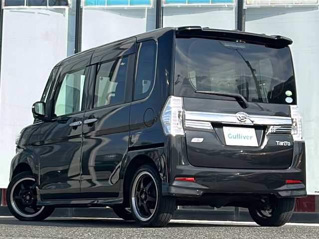 ダイハツ タント カスタム X 山形県 2014(平26)年 9万km ブラックマイカメタリック 禁煙車/4WD/社外SDナビ/（Bluetooth/CD/DVD/フルセグ)/片側パワースライドドア/LEDオートライト/フォグランプ/ETC/社外AW/純正フロアット/社外AWスタッドレス(155/65/R14・6mm)4本積載/電動格納ウィンカーミラー/スマートキー/エンジンスターター/ドアバイザー/記録簿/取扱説明書/保証書