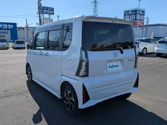 ダイハツ タント カスタム X 福井県 2023(令5)年 1.8万km シャイニングホワイトパール 純正ナビ/AM/FM/フルセグ/BT/CD/DVD/USB/iPod/全方位カメラ/両側パワースライドドア/衝突被害軽減システム/パーキングアシスト/アイドリングストップ/レーンキープアシスト/横滑り防止装置/盗難防止装置/前後コーナーセンサー/前後ドライブレコーダー/前席シートヒーター/純正フロアマット/ビルトインETC/純正14インチAW/LEDヘッドライト/オートライト/スマートキー