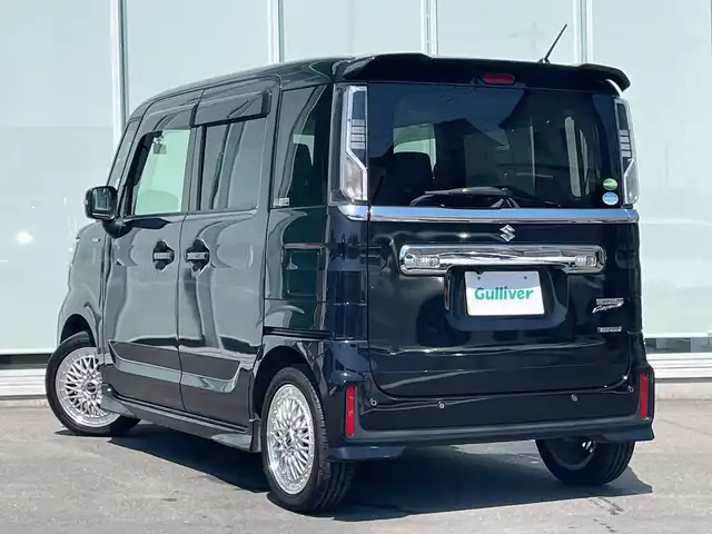 スズキ スペーシア カスタム HYBRID GS 神奈川県 2021(令3)年 4.7万km ブルーイッシュブラックパール3 社外ナビゲーション/Bluetooth/DVD/CD/ワンセグTV/バックカメラ/USB/シートヒーター/片側パワースライドドア/クルーズコントロール/ドライブレコーダー/コーナーセンサー/ウィンカーミラー/保証書/取扱説明書/スペアキー