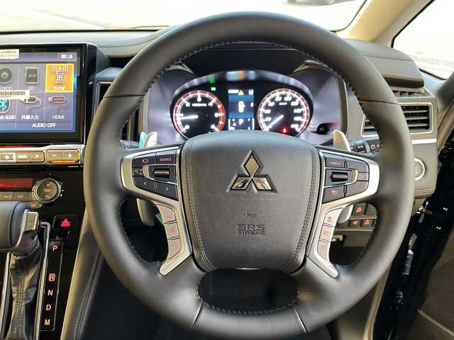 三菱 デリカＤ：５ ブラックエディション 愛知県 2025(令7)年 0.1千km アメジストブラック 登録済未使用車/純正ALPINE11型ナビ/レーダークルーズコントロール/シートヒーター/全方位カメラ/両側パワースライドドア/バックカメラ/電動リアゲート/パワーシート/純正アルミホイール/ブラインドスポットモニター/LEDヘッドライト/４WD/オートマチックハイビーム/ステアリングスイッチ/スマートキー/プッシュスタート