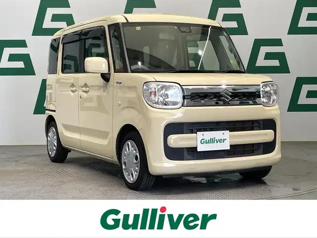 スズキ スペーシア HYBRID X 鹿児島県 2018(平30)年 4万km シフォンアイボリーM ナビ　/(バックカメラ/フルセグＴＶ/DVD)/両側パワースライド　/運転席シートヒーター　/衝突軽減　/オートマチックハイビーム　/後席サーキュレーター　/後方コーナーセンサー　/レーンキープアシスト　/アイドリングストップ/ロール式サンシェード/スマートキー/プッシュスタート/ヘッドライトレベライザー/電格ミラー/ドアバイザー