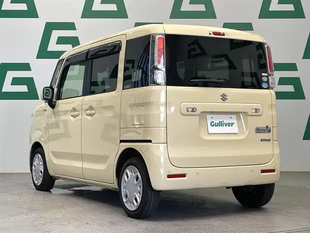 スズキ スペーシア HYBRID X 鹿児島県 2018(平30)年 4万km シフォンアイボリーM ナビ　/(バックカメラ/フルセグＴＶ/DVD)/両側パワースライド　/運転席シートヒーター　/衝突軽減　/オートマチックハイビーム　/後席サーキュレーター　/後方コーナーセンサー　/レーンキープアシスト　/アイドリングストップ/ロール式サンシェード/スマートキー/プッシュスタート/ヘッドライトレベライザー/電格ミラー/ドアバイザー