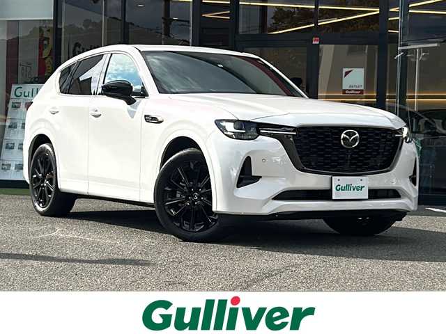 マツダ ＣＸ－６０ XD HV プレミアムスポーツ 大阪府 2023(令5)年 2.1万km ロジウムホワイトプレミアムメタリック １オーナー　サンルーフ　衝突軽減　１２．３コネクトディスプレイ　ＢＯＳＥ　全方位カメラ　フルセグＴＶ　ＨＤＭＩ　Bluetooth　茶革シート　パワーシート　温冷席　シートメモリ　ハンドルヒーター　レーダークルコン　ＢＳＭ　ＥＴＣ　パドルシフト　前後ドライブレコーダー　LEDヘッドライト　置くだけ充電　純正フロアマット　純正アルミホイール　プッシュスタート　スマートキー　スペアキー　取扱説明書　保証書