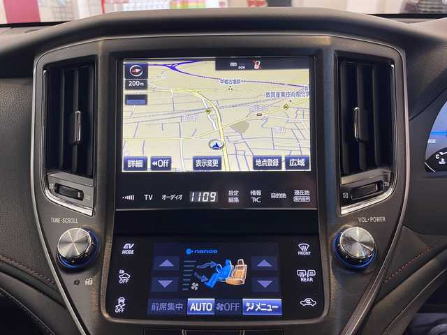 トヨタ クラウン マジェスタ Four 福井県 2017(平29)年 19.7万km ブラック ワンオーナー/純正ナビ/フルセグTV/BD/DVD/CD/BT/AUX/SD/バック・サイドカメラ/レーダークルーズコントロール/ブラインドスポットモニター/プリクラッシュセーフティ/レーンディパーチャーアラート/クリアランスソナー/オートハイビーム/ビルトインETC2.0/ドライブレコーダー/ステアリングヒーター/全席シートヒーター/エアシート/レザーシート/パワーシート/オートライト/LEDヘッドライト/純正17インチアルミホイール