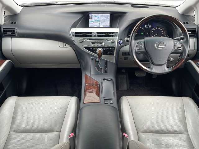 レクサス ＲＸ 450h バージョンL 秋田県 2011(平23)年 8万km スターライトブラックガラスフレーク ・4WD/・純正ナビ/フルセグTV/DVD/CD/MSV/BT/・バックカメラ/・サンルーフ/・ドライブレコーダー/・純正エンジンスターター/・クルーズコントロール/・パワーバックドア/・ビルトインETC/・レザーシート/・前席パワーシート/・前席シートヒーター/エアシート/・LEDヘッドライト/・LEDフォグ/・プッシュスタート/・スマートキー/・ドアバイザー/・電格ミラー/・冬タイヤ社外18インチAW積込