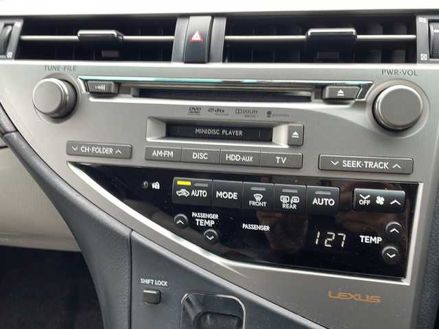 レクサス ＲＸ 450h バージョンL 秋田県 2011(平23)年 8万km スターライトブラックガラスフレーク ・4WD/・純正ナビ/フルセグTV/DVD/CD/MSV/BT/・バックカメラ/・サンルーフ/・ドライブレコーダー/・純正エンジンスターター/・クルーズコントロール/・パワーバックドア/・ビルトインETC/・レザーシート/・前席パワーシート/・前席シートヒーター/エアシート/・LEDヘッドライト/・LEDフォグ/・プッシュスタート/・スマートキー/・ドアバイザー/・電格ミラー/・冬タイヤ社外18インチAW積込