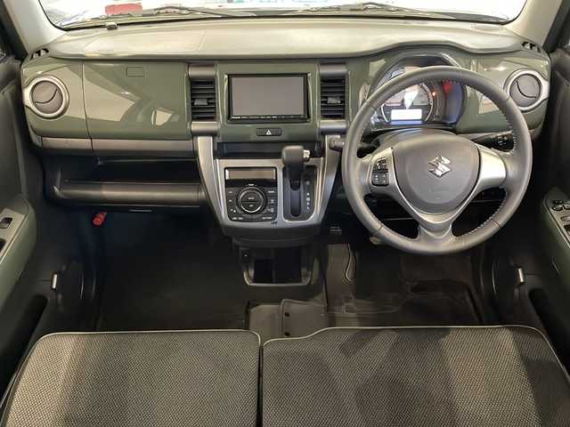 スズキ ハスラー Jスタイル 福井県 2015(平27)年 8.7万km クールカーキパールメタリック/ホワイト2トーンルーフ Panasonic7インチSDナビ/フルセグTV/DVD/CD/USB/AUX/レーダーブレーキサポート/シートヒーター/オートライト/HIDヘッドライト/フォグランプ/プッシュスタート/スマートキー×2/純正フロアマット/盗難防止装置/アイドリングストップ/純正ドアバイザー