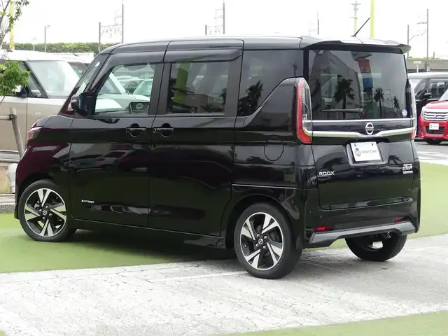 日産 ルークス HWS Gターボ プロパイロットED 千葉県 2020(令2)年 2万km ブラック 165/55R15/エマージェンシーブレーキ/プロパイロット/インテリジェントクルーズコントロール/ハンズフリー両側パワースライドドア/9インチ純正SDナビ/地デジTV/【DVD/CD再生機能　Bluetooth接続】/アラウンドビューモニター/革巻きステアリング/ステアリングスイッチ/ドライブレコーダー（前後撮影）【DRV-MR450】/ETC/LEDヘッドライト/フォグライト/ウインカーミラー/コーナーセンサー/純正15インチアルミホイル/サイド/カーテンエアバッグ/インテリジェントキー