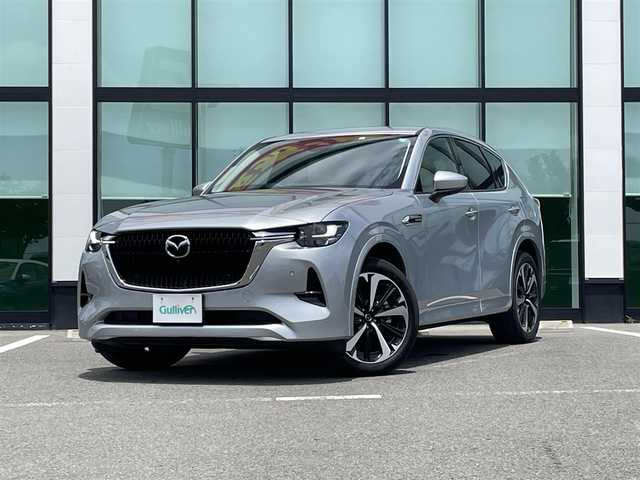 マツダ ＣＸ－６０ XD HV エクスクルーシブモダン 和歌山県 2022(令4)年 1万km ソニックシルバーM 純正マツコネナビ/360度ビューカメラ/革巻きステアリング/ステアリングヒーター/ヘッドアップディスプレイ/BSM/LEDヘッドライト/ホワイトレザーシート/全席シートヒーター/前席ベンチレーション/パワーバックドア/BOSEサウンド/HDMI/レーダークルーズコントロール/置くだけ充電/電子式パーキング/パワーメモリーシート